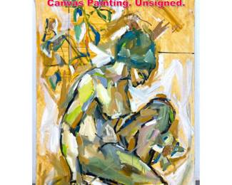 Lot 359 Impressionist Figural Nude Oil on Canvas Painting. Unsigned. 
