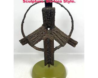 Lot 45 Vintage Brutalist Welded Iron Sculpture. Bertoia Style. 