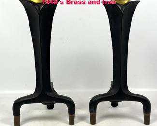 Lot 152 Donald Deskey Andirons for Bennett, 1940 s Brass and Iron