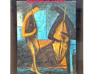 Lot 82 Signed Abstract Modern Painting. Mounted on acrylic. 