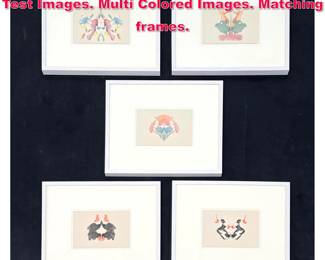 Lot 244 Set 5 Framed Rorschach Inkblot Test Images. Multi Colored Images. Matching frames. 