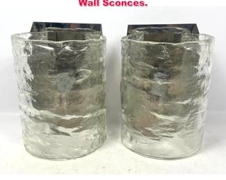 Lot 347 Pair Italian Modern Slump Glass Wall Sconces. 