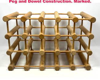 Lot 69 NISSEN Danish Modern Wine Rack. Peg and Dowel Construction. Marked. 