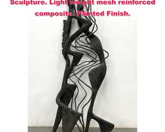 Lot 78 Tall Modernist Abstract Floor Sculpture. Light weight mesh reinforced composite. Painted Finish.