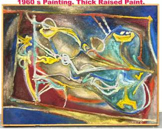 Lot 374 JOHN BLAIR MITCHELL Mixed Media 1960 s Painting. Thick Raised Paint. 