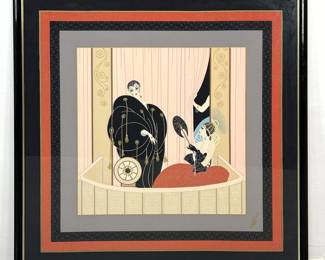 Lot 310 Framed Erte Silk Scarf. L Opera