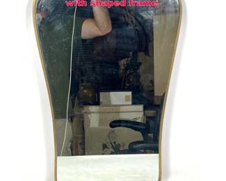 Lot 515 Vintage Brass Gio Ponti Style Mirror with shaped frame.