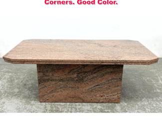 Lot 446 Italian Marble Coffee Table with Clip Corners. Good Color. 