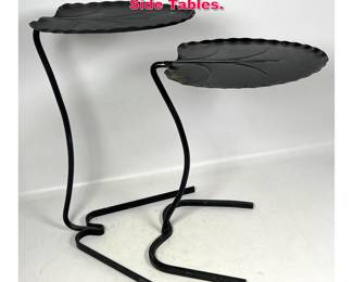 Lot 491 2pc Salterini Lilly pad Garden Side Tables.