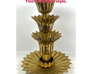 Lot 20 Brass Lotus Form Centerpiece. Multi Tier. Parzinger style. 