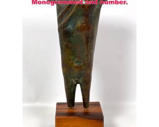 Lot 156 Abstract Modern Bronze Sculpture. Monogrammed and number. 