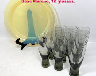 Lot 128 Mid Century Modern Glass Lot. Yalos Casa Murano, 12 glasses. 