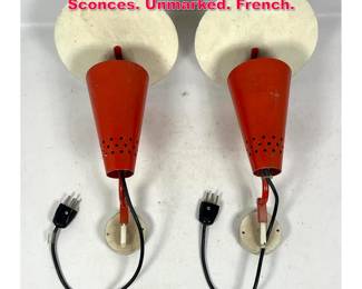 Lot 342 Pair Jacques Biny Attributed Wall Sconces. Unmarked. French.