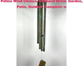 Lot 160 WALTER LAMB Mid Century Green Patina Wind Chimes. Oxidized Metal. Garden, Patio, Outdoor. Complete w