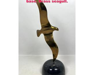 Lot 158 C Jere sculpture. Label on bottom of base. Brass seagull. 