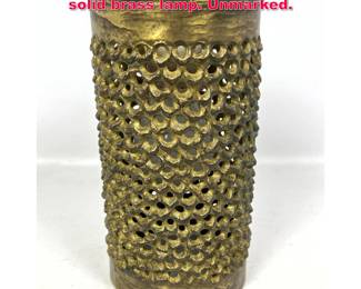 Lot 70 Attributed to Pierre Forssell. Vintage solid brass lamp. Unmarked. 