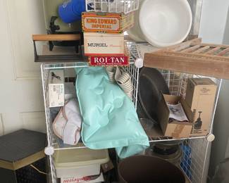 Misc, cigar boxes, cleaning supplies, kitchen items 