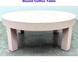 Lot 823 Grass Cloth Covered Parsons Style Round Coffee Table