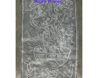Lot 875 Subway Chalk Drawing After Keith Haring. 