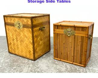 Lot 762 Decorator Blonde Bamboo Boxes Storage Side Tables