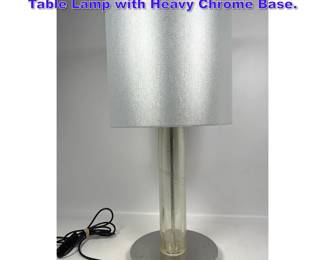 Lot 719 Murano Silver Foil Glass Column Table Lamp with Heavy Chrome Base. 