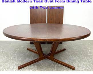 Lot 827 Interform Collection Denmark Danish Modern Teak Oval Form Dining Table with Two Leaves