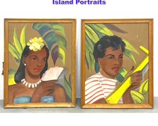 Lot 1163 Pair of 1940s Hawaiian Island Portraits