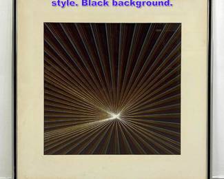 Lot 1156 Turner original art. Laser starburst style. Black background.