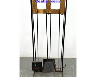 Lot 794 Iron and Wood Fireplace Tool Set. Really worn. 