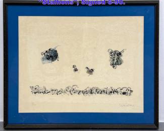 Lot 1173 Hoi Lebadang lithograph. Stallions Signed 690.