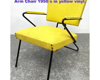 Lot 625 Modernist Gretta Groseman Style Arm Chair 1950 s in yellow vinyl.