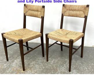 Lot 692 Pair Charlotte Perriand style Serena and Lily Portside Side Chairs