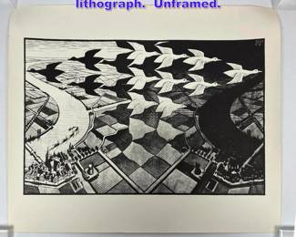 Lot 905 MC ESCHER poster lithograph. Unframed.