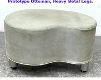 Lot 873 Gutierrez Studios Leather Bimorphic Prototype Ottoman, Heavy Metal Legs.