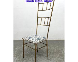 Lot 656 Italian Gilt Metal Faux Bamboo Tall Back Side Chair