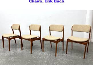 Lot 818 Set 4 Danish Modern Teak Dining Chairs. Erik Buch