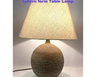 Lot 731 Design Technics Textured Pottery Sphere form Table Lamp. 