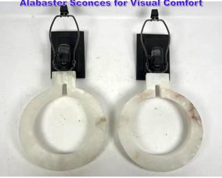 Lot 710 Chapman and Myers Ring Form Alabaster Sconces for Visual Comfort 