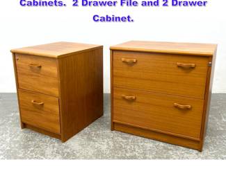 Lot 1041 2pcs Danish Modern Teak Cabinets. 2 Drawer File and 2 Drawer Cabinet. 