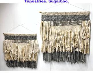 Lot 646 2 Artisan Handmade Wall Weavings Tapestries. Sugarboo. 