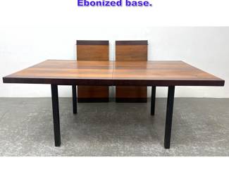 Lot 796 Milo Baughman Dining Table. Ebonized base. 