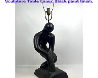 Lot 639 SCULPTURELINE Figural form Sculpture Table Lamp. Black paint finish. 