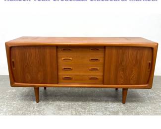 Lot 606 Danish Modern Denmark H.P. Hansen Teak Credenza. Sideboard. Marked.