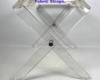 Lot 814 Modernist Lucite Luggage Rack. Fabric Straps. 