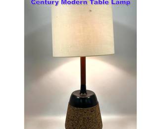 Lot 637 Laurel Cork Ceramic and Wood Mid Century Modern Table Lamp
