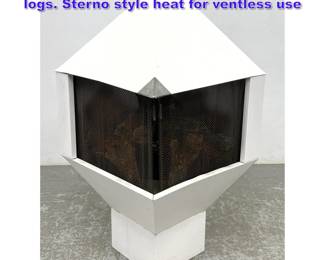 Lot 672 Mastercraft ventless fire place with logs. Sterno style heat for ventless use