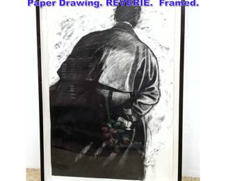 Lot 1138 Large DAVID LIMRITE Charcoal on Paper Drawing. REVERIE. Framed. 