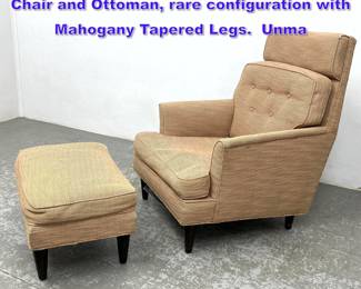 Lot 1097 Edward Wormley Dunbar Lounge Chair and Ottoman, rare configuration with Mahogany Tapered Legs. Unma