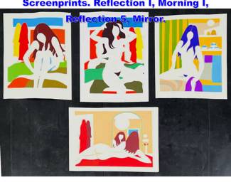 Lot 904 4pcs Michael Young Figural Screenprints. Reflection I, Morning I, Reflection 5, Mirror.