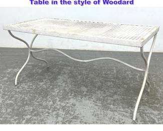Lot 782 Wrought Iron Occasional Coffee Table in the style of Woodard 